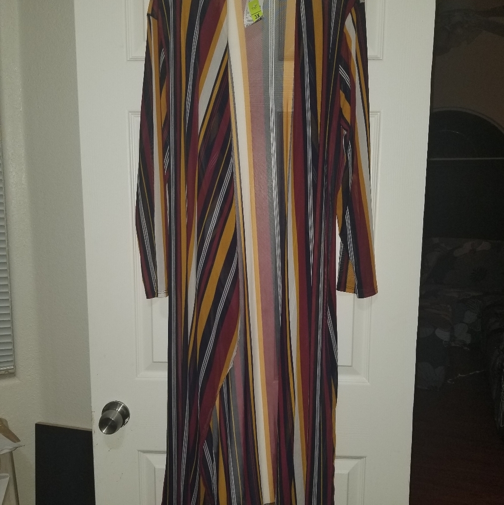 Maxi 3X Multi Color Kimono